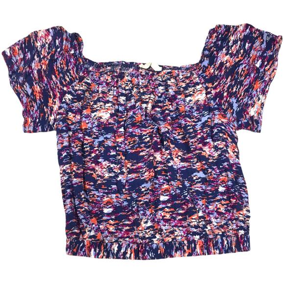 Elodie Top Short Sleeve Open Back Printed Women's Medium Boho Festival Casual - Picture 9 of 10